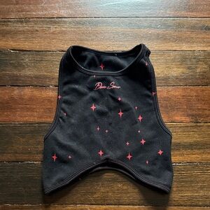 Darc Sport Black Crop Top with Red Star Accents